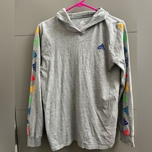 Youth addias long sleeve shirt with hood size large